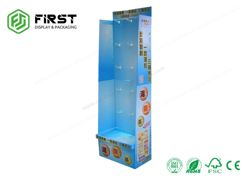 Light Weight Cardboard POP Displays , Customized Hanging Corrugated Floor Hook Displays