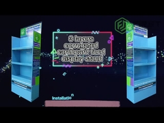 Prateleira dobrável de exibição de papelão ondulado feito sob encomenda para exibição de chão