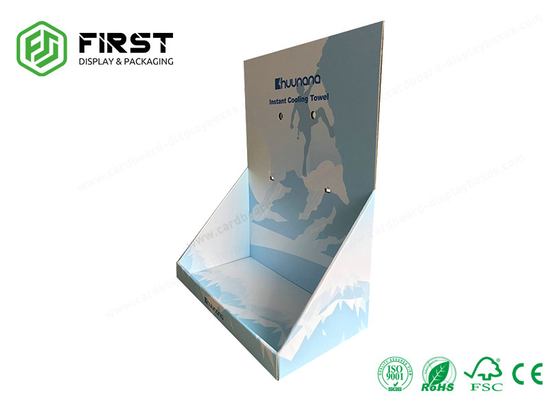 Recyclable Custom Retail POP Counter Displays , PDQ Cardboard Counter Display With Hooks