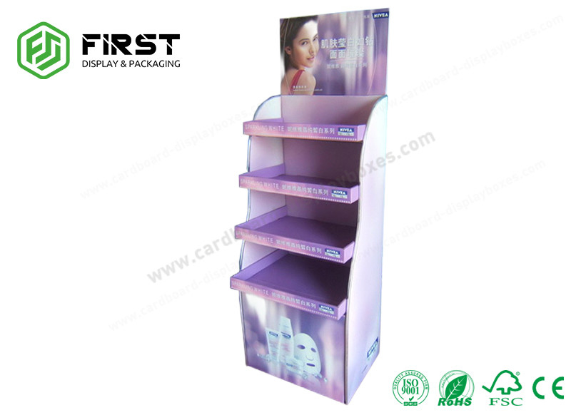 Retail Store Promotion Paper Display Rack POP Cardboard Floor Shelf Display For Shampoo