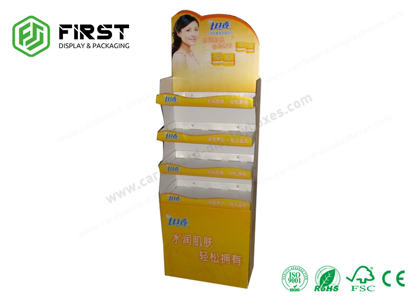 Retail Store Promotion Paper Display Rack POP Cardboard Floor Shelf Display For Shampoo