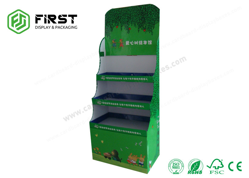 Corrugated Paper Cardboard Floor Displays Promotion Retail Foldable Floor Display Shelf