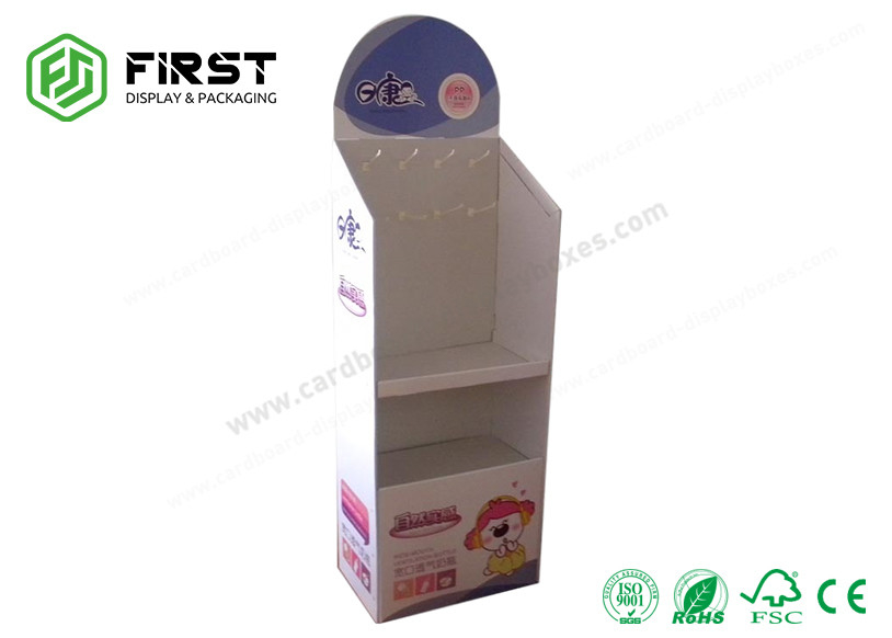 Custom Supermarket Cardboard Floor Display Stand Foldable POP Carton Display Stand