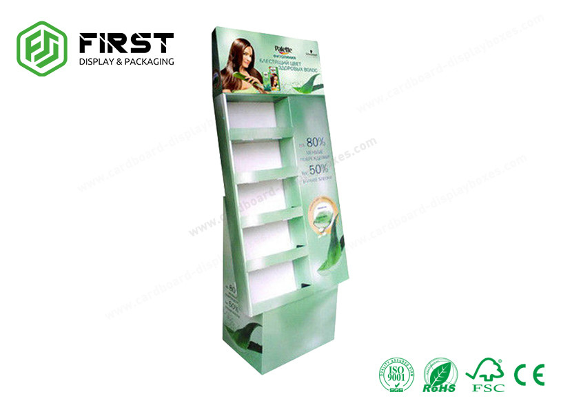 Customized Corrugated Paper Cardboard Advertising Carton Floor Stand Displays For Exhibition