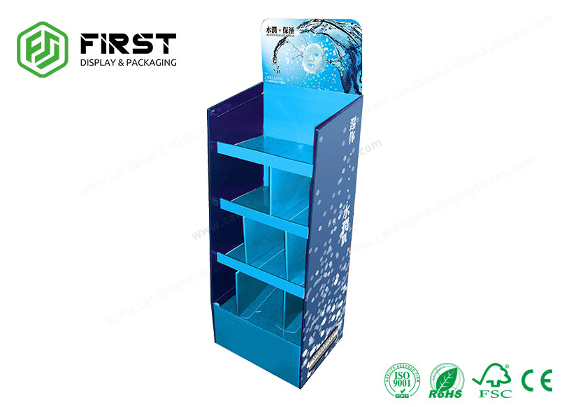 Glossy Surface Floor Standing Displays Customized POP Promotion Carton Paper Cardboard Display