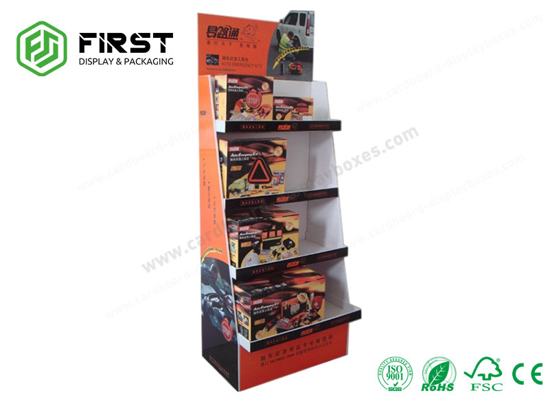 Supermarket Cardboard Pop Displays Foldable Cmyk Printing