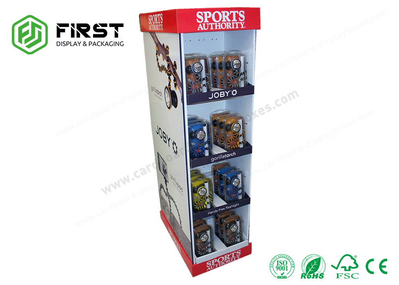 Supermarket Cardboard Pop Displays Foldable Cmyk Printing