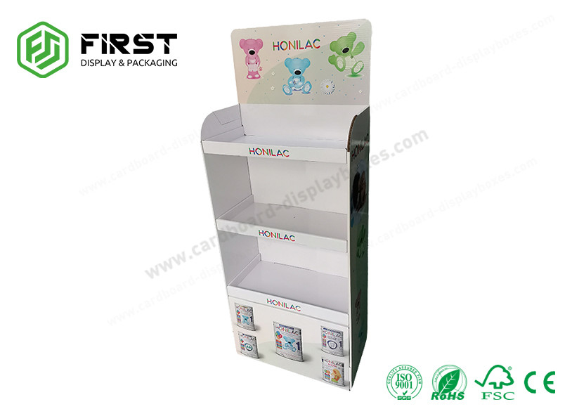 Custom Made Cardboard Display Retail Promotion Corrugated Floor Paper Display Stand For Supermarket
