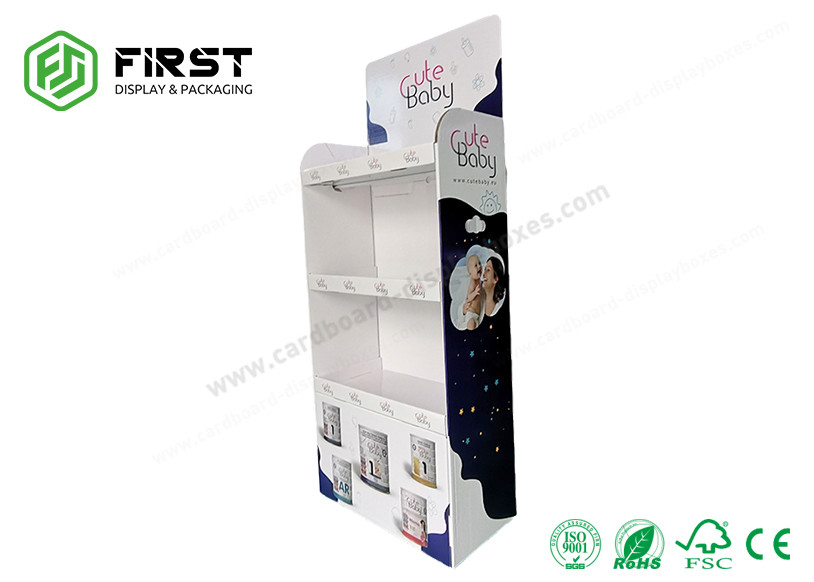 POP Foldable Cardboard Floor Display Customized Printing Paper Floor Cardboard Display Shelf