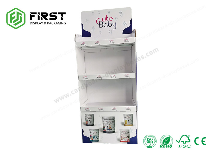 POP Foldable Cardboard Floor Display Customized Printing Paper Floor Cardboard Display Shelf