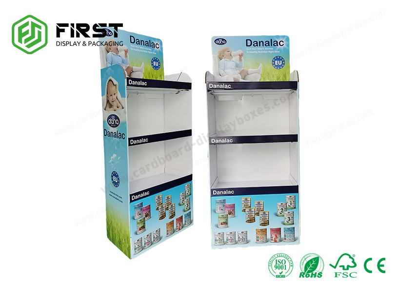 Corrugated POS Retail Stand Custom Printing Foldable Cardboard Paper Floor Display Shelf Stand