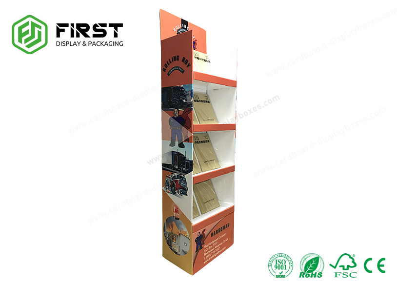 Customized Book Cardboard Display Stand, Exhibition Carton Floor Display