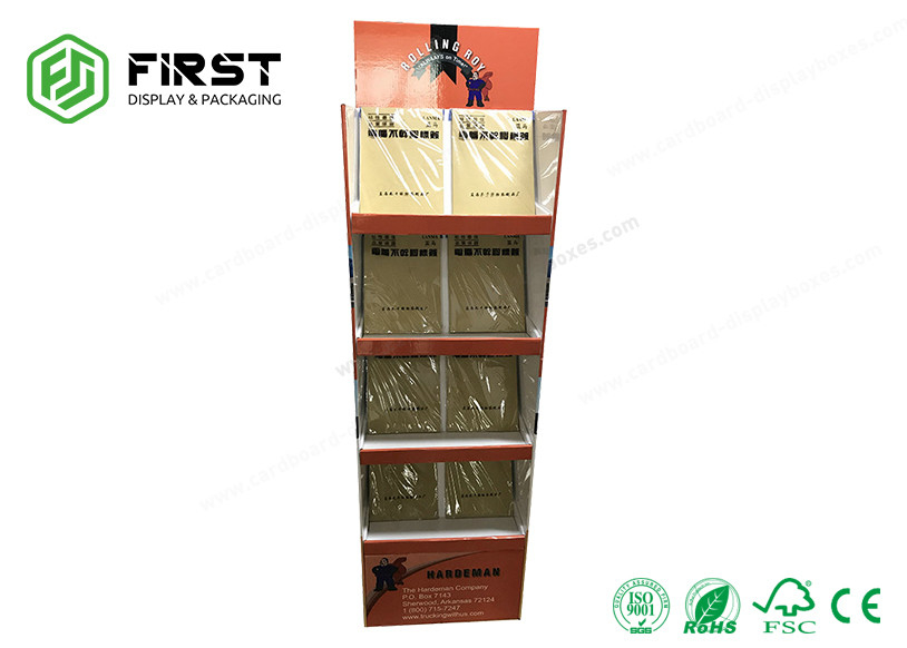 Customized Book Cardboard Display Stand, Exhibition Carton Floor Display