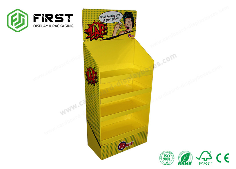 Customized Free Standing POP Foldable Corrugated Floor Display Shelf