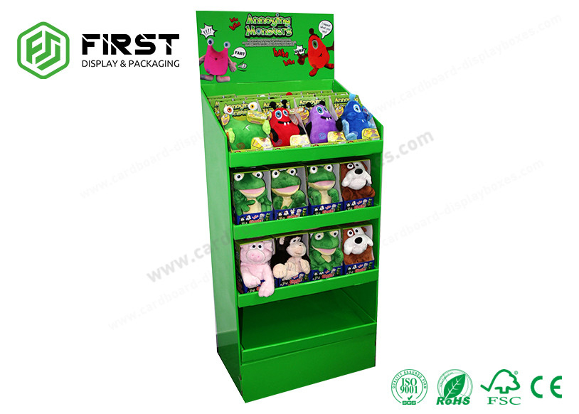 Customized Free Standing POP Foldable Corrugated Floor Display Shelf